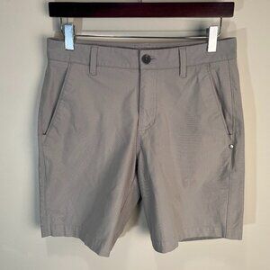 Vuori Men's solid gray flat front chino Shorts 28 7" inseam EUC